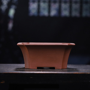 <span class=keywords><strong>Maceta</strong></span> Rectangular Pequeña de Arcilla Morada Perforada y Permeable al Agua, Estilo Antiguo, para Bonsái, Pino, Ciprés, para Interiores y Centros Comerciales - Product Image 3