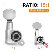 Guitar String Tuning Pegs Tuning Machines Sealed Machine Heads Tuning Keys Oval Button 6 Right for Electric Guitar