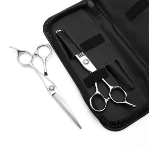 Professional Stainless Steel Scissors Set Straight Blade Hair Cutting Shears With Steel Handle For Barbershop And Beauty Tools