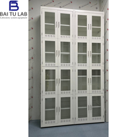 Gabinete de Almacenamiento de Laboratorio Farmacéutico de Acero de Múltiples Niveles, Gabinete para Utensilios y Cristalería, para Universidad, Escuela Secundaria, Química