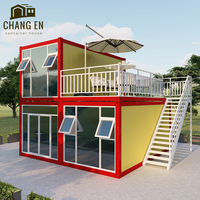 DYCE2 Estructura de acero Modular Móvil de lujo para exteriores de dos pisos Villa Mini Casa de panel sándwich de madera prefabricada de bajo costo