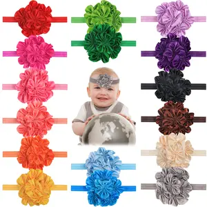 Красочные аксессуары для волос для детей горячие эластичные ленты для волос атласный материал Цветочная повязка на голову