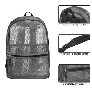 Colorful Transparent Mesh <b>Backpacks</b> with Padded Straps <b>Large</b> Mesh <b>Backpacks</b> for Kids Adults School Beach - Product Image 2