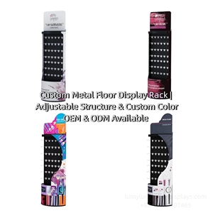 Support d'affichage vertical en panneau perforé personnalisé, imprimé sur mesure, pour présentoir de pinceaux de maquillage pour boutique de beauté - Product Image 5