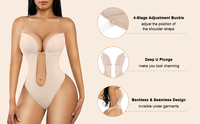Hexin Venta al por mayor de moda con cuello en V profundo Forma de cuerpo sin costuras para mujeres Lencería sexy sin espalda Fajas Body