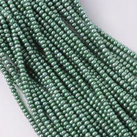 Haute qualité 6*7mm vert cuit à la vapeur chignon perle boulier perles perles d'eau douce naturelles bijoux