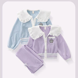 Vente en gros Ensemble de mode pour les adolescents de 3 à <span class=keywords><strong>14</strong></span> <span class=keywords><strong>ans</strong></span> <span class=keywords><strong>Veste</strong></span> à manches longues et taille étroite avec pantalon fendu Style universitaire - Product Image 6