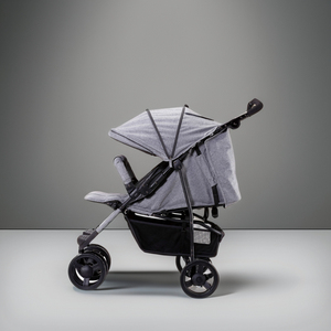 Convenient Travel System Twin Stroller Melange Fabric Foldable Buggy Double Pushchair Armrests Side-by-Side Baby <strong>Pram</strong> <strong>4</strong>-Wheel - Product Image 6
