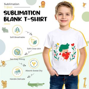 T-shirts personnalisés unisexes pour filles et garçons, tailles 2T et 3T, blancs unis, pour enfants, t-shirts à sublimation, camisetas blancas para niños - Product Image 2