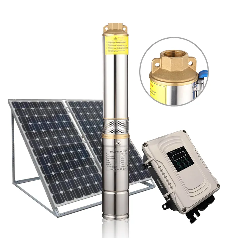 Hoge Kwaliteit Dc72v Dompelpompen Solar Pomp Voor Water Tank Met Panelen Systeem Voor 50M Diep Bronwaterpomp Solar