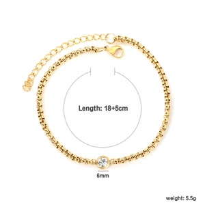 Wholesale 18K Gold Plated Stainless Steel <b>Bracelet</b> Zirconia Stone Trendy Fashion Bead Cherry <b>Shell</b> Eye Heart <b>Bracelet</b> for Women - Product Image 6