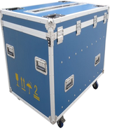Étui de vol de poste de travail en aluminium à coque dure ignifuge pratique et durable avec serrures