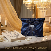 Pochette cadeau enveloppe en satin jacquard pour parfum, impression personnalisée feuille d'or, emballage de luxe pour marque de beauté, vente en gros