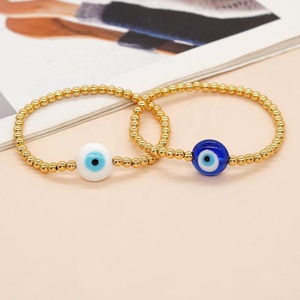 Pulsera <span class=keywords><strong>de</strong></span> cuentas <span class=keywords><strong>de</strong></span> la suerte chapada en oro <span class=keywords><strong>de</strong></span> 18 quilates, regalo <span class=keywords><strong>para</strong></span> <span class=keywords><strong>mejores</strong></span> amigos, amuleto <span class=keywords><strong>de</strong></span> <span class=keywords><strong>ojo</strong></span> malvado, joyería <span class=keywords><strong>de</strong></span> protección - Product Image 5