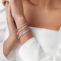 Chaînes de tennis personnalisables RINNTIN BSB-T bijoux en argent sterling 925 2mm 3mm 4mm bracelet de tennis en zircon cubique CZ