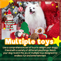 AFP Coffret Cadeau de Noël pour Chien 5 en 1 : Jouets pour Chien, Tapis à Lécher Anti-Anxiété, Distributeur de Friandises, Jouet à Mâcher en Peluche avec Corde et Sifflet