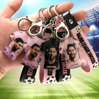 MLS Inter Miami CF Fußball-Schlüsselanhänger mit Pokal-Motiv, Fan-Souvenir, Perfektes Kleines Geschenk für Fußball-Liebhaber