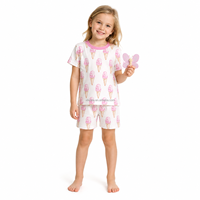 Ensemble T-shirt et short à manches courtes en bambou pour enfants, imprimé, tenue d'été deux pièces, vêtements doux, logo personnalisé, couleur et motif, vente en gros
