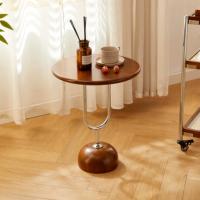 Table basse artisanale durable et moderne pour salon, en bois massif et métal, design simple, petite taille