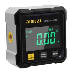 Inclinomètre numérique rechargeable avec affichage numérique, plage de mesure 4*90 °   Précision 0.2 °   Inclinomètres à bouton jaune magnétique à quatre côtés à double <span class=keywords><strong>laser</strong></span> - Product Image 1
