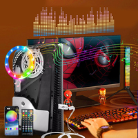 Console de jeu RGB LED Ring Strip lumières avec télécommande bande lumineuse 8-couleurs atmosphère pick-up barre lumineuse pour PS5