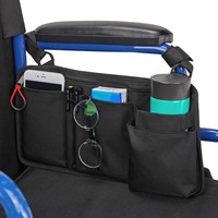 Rolstoelorganizer met meerdere vakken, veelzijdige bekerhouder voor rollator, rollator, elektrische scooter en rolstoelen