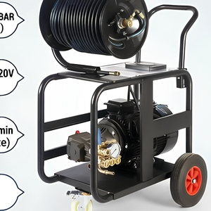 <span class=keywords><strong>Machine</strong></span> électrique de débouchage de tuyaux 120 bars, 3 kW, nettoyeur de canalisations, 50-150 mm, tuyau de 30 m - Product Image 3