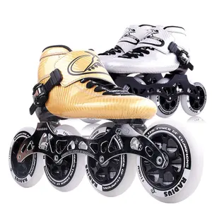 Professional 90mm 100mm 110mm Adult Speed Inline Skates SHR 85A PU Wheels Carbon Fiber Roller Skates Women Men Skate Shoes