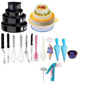 Vente chaude Premium En Acier Inoxydable Gâteau Décoration Buse Plateau Tournant De Montage Sucre Flipping Cuisson Outil Ensemble Top Cuisson