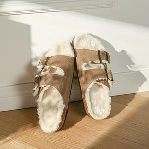 Calzado de Invierno para Mujer, Cálido y a la Moda, de Cuero Genuino con Forro de Lana, Suela de Goma para Exteriores, Transpirable, Antideslizante, con Peluche Grueso y Luz - Product Image 2