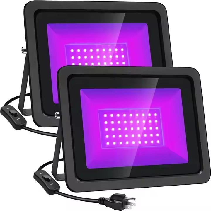 Shingel UV 395nm ETL 100W Flood Light Indoor IP66 Waterproof LED Lamp 198-242V Stage Home Curing Portable Aluminum Alloy 3-Year