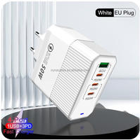 Cargador de 50W tipo C Puerto PD 3,0 cargador rápido USB cargador rápido de pared móvil para Samsung S23 para iPhone 16 15 14 13