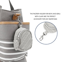 Étui à sucette en cuir avec doublure intérieure en PEVA, facile à nettoyer, sac de rangement anti-taches pour sucette pour bébé nouveau-né