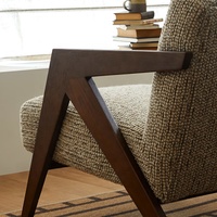Fauteuil inclinable en tissu velours rétro français Zayshine, salon, chambre à coucher, pieds en bois massif, villa, café, fauteuil de détente