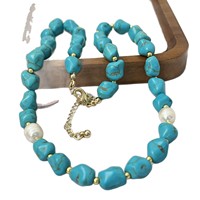 Collier pendentif vintage en cuivre turquoise en forme de boule avec diamant, nouvelle chaîne créative pour femme