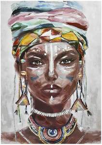 <span class=keywords><strong>Grandi</strong></span> <span class=keywords><strong>Stampe</strong></span> <span class=keywords><strong>su</strong></span> <span class=keywords><strong>Tela</strong></span> e Arte Murale per Casa, Quadri Moderni 3D Dipinti a Mano di Donna Indiana Colorata - Product Image 2