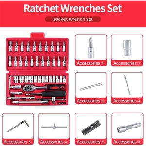 46PCS 108 pcs Heavy Duty 10mm Điện đôi linh hoạt kết hợp ổ cắm cờ lê Bộ công cụ thiết lập - Product Image 2