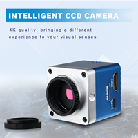 Mikroskop Digital 60MP 4K, perbesaran 150x dengan dudukan logam Output HDMI dan lampu cincin LED dapat disesuaikan untuk inspeksi industri