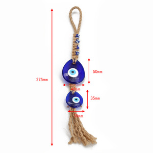 Colorido ojo griego guerra decoración protectora hogar coche colgante hecho vidrio espiritual cuerda de cáñamo inspirado ojos azules turcos - Product Image 6