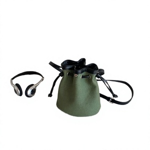 New Fashion Drawstring Pleated Bucket <b>Bag</b> with Polyester Lining High Quality Small Crossbody & Shoulder <b>Bag</b> for Women - Product Image 2