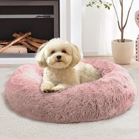 Coussin de luxe rond et moelleux en velours pour chien et chat, idéal pour les voyages en voiture, lavable et durable – Meilleures ventes