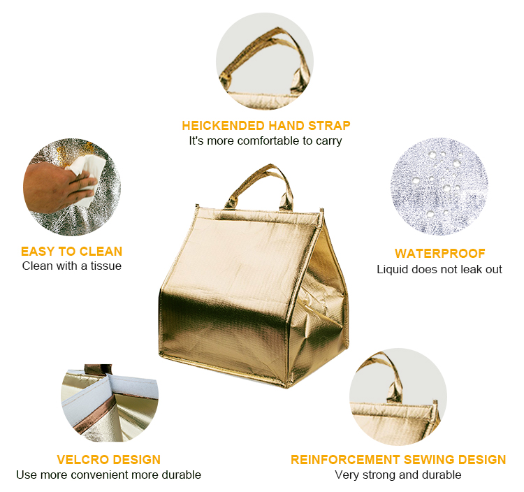 Portable Lunch Oversized Outdoor Cooler Bag, Extra Large Heavy Duty Custom Reusable Tote Food Delivery Bag