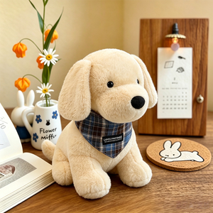 Peluche Suave de Perro Golden Retriever Grande, Muñeco de Peluche Adorable con Bufanda, Juguete de Regalo para Decoración de Dormitorio, Almohada Decorativa - Product Image 6