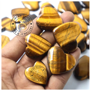 Lot en gros de cabochons œil de tigre en forme de cœur, vendus au poids, avec différentes formes et tailles, utilisés pour la fabrication de bijoux, pierre œil de tigre - Product Image 5