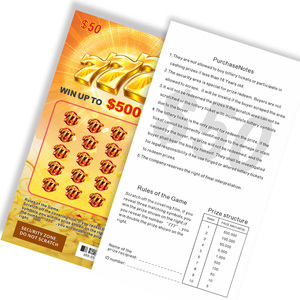 Carte à gratter promotionnelle personnalisée à thème or, impression par estampage à chaud, ticket de loterie, vente en gros d'usine - Product Image 3
