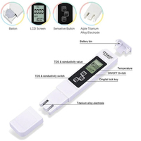 Testeur d'eau numérique TDS portable blanc TDS-01 haute précision 0.1-9999 plage de conductivité eau du robinet purifiée domestique