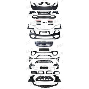 Kit Carrozzeria per Mercedes Benz Classe <span class=keywords><strong>S</strong></span> <span class=keywords><strong>W222</strong></span> 2014-2020, Aggiornamento allo Stile S63 AMG, Include Paraurti Anteriore e Posteriore con Griglia e Fari Automatici - Product Image 1