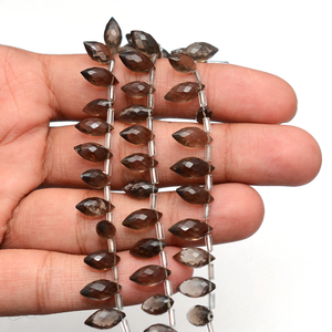 Cuarzo ahumado natural 5x12mm Marquise Briolette tubo de arroz cuentas facetadas piedras preciosas semipreciosas cuentas sueltas de lujo para la fabricación de joyas - Product Image 4