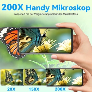 Siptree 200x LEDライト携帯電話顕微鏡CPLスマートフォンカメラポケット顕微鏡デジタル対応iPhoneサムスン - Product Image 4