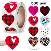500 étiquettes en forme de cœur, autocollant pour emballage en papier de saint-valentin, sac de bonbons dragées, boîte cadeau, sac d'emballage de mariage